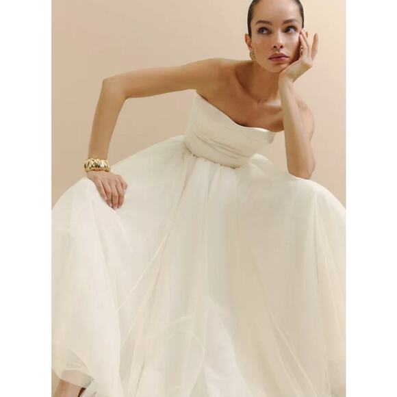 NWD Reformation Alouette Dress Size 4 Ivory Fior Di Latte #HW404 - Picture 4 of 14